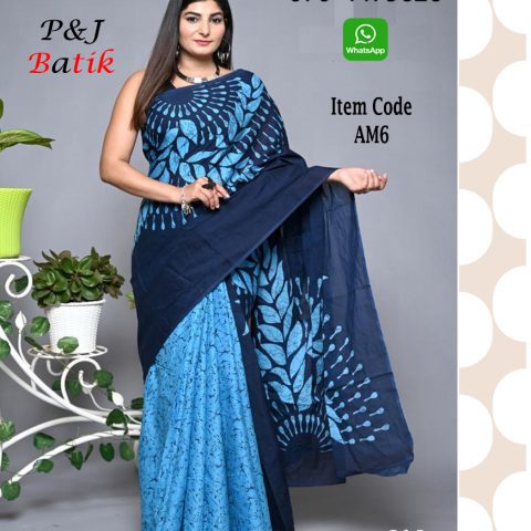 AM6 Cotton Bathik Saree