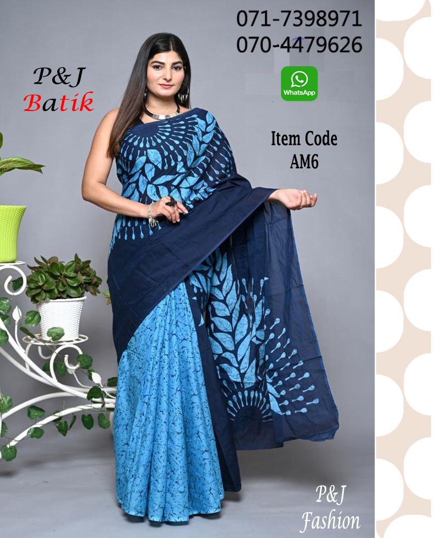 AM6 Cotton Bathik Saree