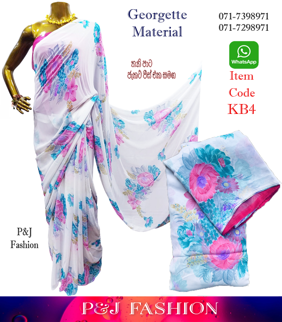 KB4 fotton Georgette Saree