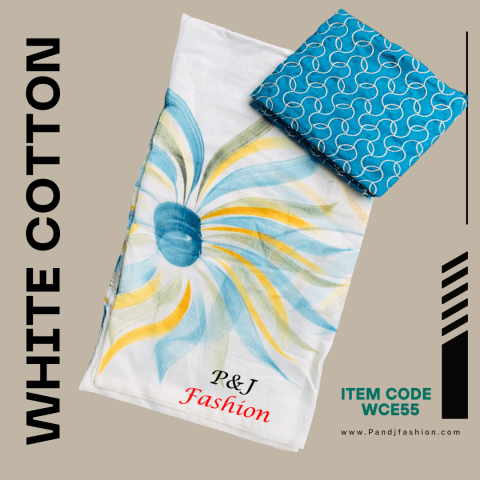 WCE55 White Cotton Saree